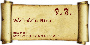 Vörös Nina névjegykártya
